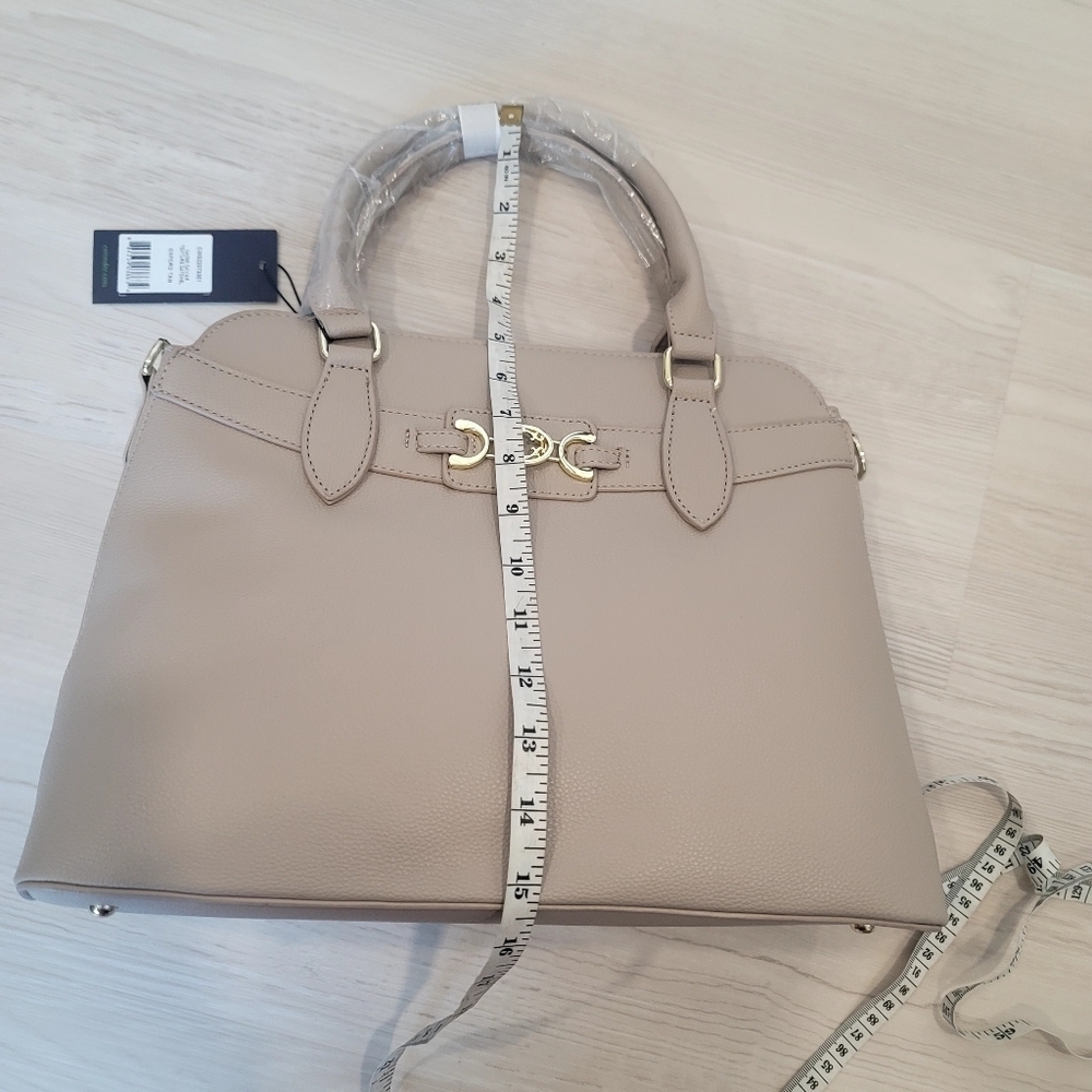 NEW C. WONDER Naomi Caviar Texture Satchel and Flap Clutch Wallet in Tan - Picture 9 of 17